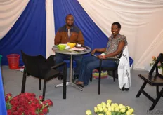 Talib Mohammed and Martha Nyambura, from cut flower exporting company Abdulmuttalib Holding