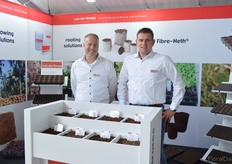 Pascal Boers and Twan van der Berg of Van Der Knaap. For the first time, they were exhibiting at a FlowerTrials location. They were presenting their products at the Florensis location.