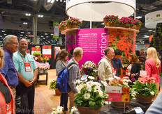 Crowded booth of Sakata.
