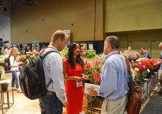 Sirekit Mol of Beekenkamp Plants talking to visitors.