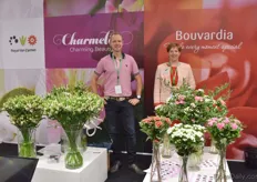 Royal van Zanten presented the Charmelia’s and Bouvardia’s. Fedor van Veen is showing the Charmelia’s and Aaltje van Giessen the Bouvardia’s, grown in their family business.