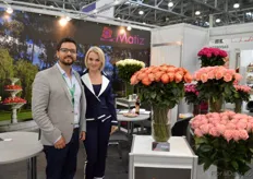 David Espinosa and Natalya Pykanova of Matiz, a Ecuadorian rose grower. This year, they had more or less the same year as last year, regarding demand. According to Espinosa, the prices were a bit better due to the more stable ruble.