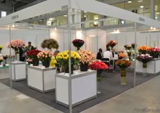 The Kenyan booth, where Molo Greens, Floriken, Red Lands Roses, Wilfay Flowers and Everest are presenting their flowers.