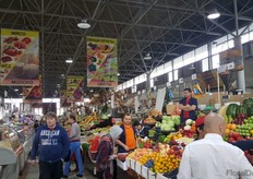 Next to flowers, also fruits and vegetables are being sold.
