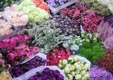 Large variety of flowers.