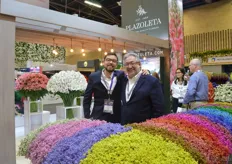 Pablo and Camilo Bazzani of Plazoleta behind their colored limoniums.