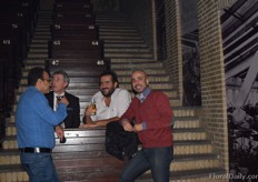Reza Chouchi of ANFA CO from Iran, Edward Koks of DeRuiter and Javier Gallack and Igor chamorro Gonzalez of Inverca enjoying the old movies that are being played at the old auciton house.