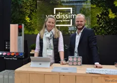"Stefanie Proy and Ole Faarbaek Jensen of Verdissimo presenting their new pink preserved garden rose. According to Faarbaek, the demand for preserved roses is increasing. "Five years ago no one knew about it, now, about 90 percent knows what it is."