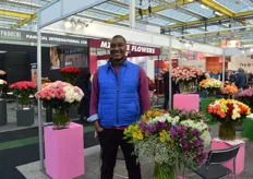 Justo Oyalo of Jasons Limited was presenting his flowers for the firts time at the IFTF.
