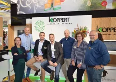 Koppert Biological Systems has developed a gel formulation for its nematode range that will increase the shelf life of these highly effective biocontrol organisms, and ensure that no visible residue is left on the leaves or fruit of the crop. The product improvement and new packaging was launched at the International Floriculture Trade Fair in Vijfhuijzen on Wednesday. Koppert Biological Systems:Mirjam Keijzer, Jeroen Hovens, Benjamin Breman, Dave Heij, Vince van der Gaag, Jenette Doumen and Rene Rotterveel.