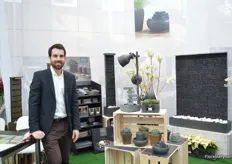 Yves Durrer of Dynco, a Swiss suppler of natural stone products. This year, it is the first time that they are exhibiting at the Floradecora.