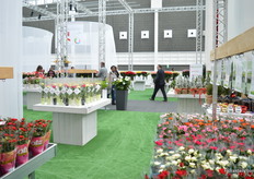 Products presented on tables.