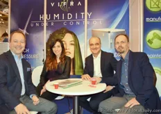 Kurt Becker and Louis Damm visiting the VIFRA booth, enjoying the company of Antonella Miguozzi and Vincenzo Russo
