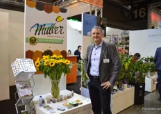 Wim Zandwijk of Muller Bloemzaden at the Holland pavilion. He his exhibiting at the Myplant & Garden for the second time. He supplies seeds and has over 3,000 varieties in his assortment. According to Zandwijk, the Italian growers increasing looking a large variety of existing but also novel and good quality seeds. The sunflowers caught the eye of many visitors.