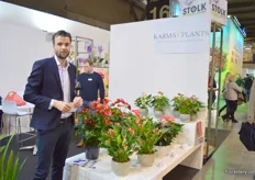 Maurice Langelaan of Karma Plants is exhibiting at the exhibition for the third time to promote his anthuruims.