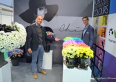 Royal van Zanten, represented by Bram Vos and Wouter Jongkind, are doing their best to market the white spray chrysanthemum Chic across the globe