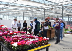 Greg Gabrels of Sakata giving a tour to a group of visitors.