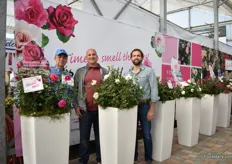 Masashi Matsumura, T. Higgings and Sam McCoy of Suntory presenting their roses at the CAST for the first time. They already showed them at other shows, where they were awarded; at MANTS, it won the garden center award and at TPIE the best new flowering plant. It is a very disease resistant rose with a strong fragrance. “It looks like a rose and smells like a rose.” Currently, there are 7 colors and they are trialing new colors.