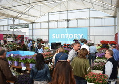 A group of visitors at Suntory.