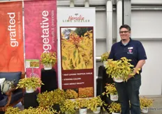 Jon-Paul Williams of Plug Connection presenting Hamelia Lime Sizzler. This heat loving tropical shrub is very suitable for the southern part of the US, but can also grow as a summer annual in the Northern climates.