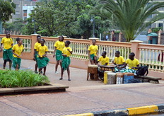A group of dancers welcoming the participants before the opening ceremony.