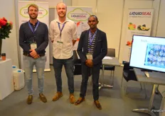 Liquidseal, with their post-harvest solutions guaranteeing a fresh product to vase or plate. From left to right: Ernst v/d Berg, Jeroen Falke and Sospeter Thirikwah.
