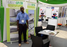 John Mwangi of Greenspan, a company specialized in greenhouse building, but more recent also active in the hydroponics market.