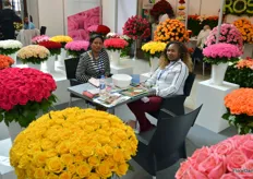 Margaret Ndunga and Mary Wanjiku of Branan Flowers, a rose grower also based in Thika.