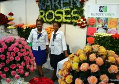 Juliana Rono and Peris Maina of Karen Roses, a farm growing roses on six different locations (one close to Nairobi, the other five at Eldama Ravine).