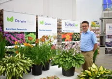 Also products of Kebol were present. On the picture Kees van der Meij of Darwin Plants. (Kébol B.V. purchased the assets and activities of Witteman & Co. B.V., that is conducting business as Darwin Plants.)