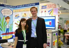 Olga Geydarova and Matej Usenik of PrinTack labels. They have a partner in Russia with a stock for about 8 years now.
