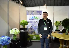 Sergio Guitierrez of Colombian hydrangea farm; AromaFarms. They grow hydrangeas in Medillin on 14ha.