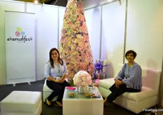 Gabriela Villalba and Fanny Castro of Flowerfest, a 4ha farm that produced preserved roses in Cayambe. 