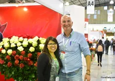 Vanessa Quispe of Nikita with Huib Bruynzeels, who was visiting the show. 
