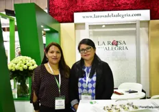On 10 ha, Rosa de la Alegria produces 20 varieties of roses in Tabacundo, Ecudor. On the picture: Lorena Dareds and Lorena Cachipuendo. 
