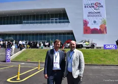 Marcel Orie of Kuhne and Nagel and Jeroen Oudheusden of FSI in front of the new Metropolitan Convention Center of Quito.