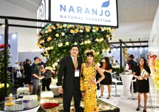 Daniel Gomez and their model promoting the new brand image of Naranjo. 