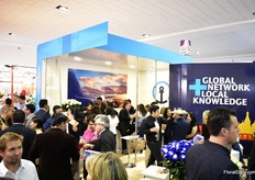 Visitors enjoying some drinks at Kuhne + Nagel. 