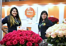 Spring Roses grows 36 varieties of roses on 6ha. Their main markete is Russia. On the picture: Erika Arcentales and Veronica Barragan. 