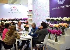 Joey Azout of Alexandra Farms talking with visitors. 