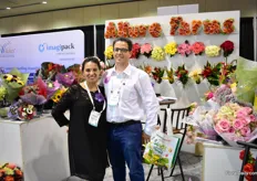 Gabriela Uribe and Daniel Uribe of Allure Farms. They import and grow roses and sell them all over the world. For the second time, they are attending the PMA as they are eager to break in to mass market.
