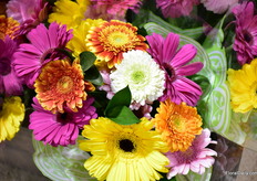 A bouquet from the new gerbera bouquet line of Hollandia Greenhouses.