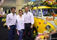 Charlie Alvarez, Betty Santos and Maurizio Bernal of fiore Farms. Thye are importers and distributors and supply mass market and event planners. At the show, they are presenting their farm to table concept with a VW van. 