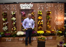 Juan David Bustamante of Melody Farms. They grow flowers in Colombia and have an operation in Miami and they are known for arrangements. They are specialized in sea shipment and export 80 percent of their volumes to the US, the rest to Chile, UK, Japan, Europe, Australia and Canada. 