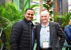 Sachin Appachu of Bliss Flora (grows roses in Kenya) with Rob Letcher of De Ruiter Innovations. 
