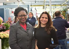 Florence Didy and Birajs Williams of Harvest Limited. These rose growers from Kenya were also visiting the show. 