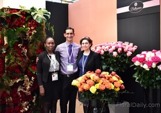 Millicent Ngesa, Jams Cocker and Farah Smaji of AAA Growers. This year, this Kenyan rose grower expanded their farm and next year, they are looking to expand es well. Besides that, they went into bouquet making as well. 