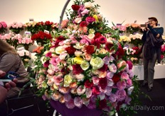 The beautifully decorated chair at the booth of Alexandra Farms. 