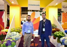Jose Ospina and Julian Medina of Montecarlo. It is the first time that these Colombian hydrangea, aster, green and more growers are exhibiting at the IFTF.  