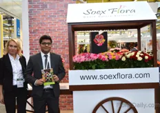 Julia Pelykh and Sidarth Sharma of Soex Flora, an Indian rose grower.